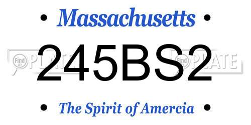 245BS2 Massachusetts License Plate