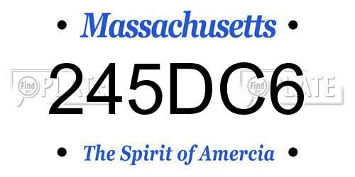 245DC6 Massachusetts License Plate
