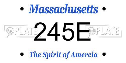245E Massachusetts License Plate