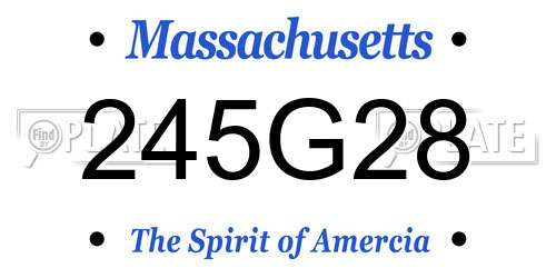 245G28 Massachusetts License Plate