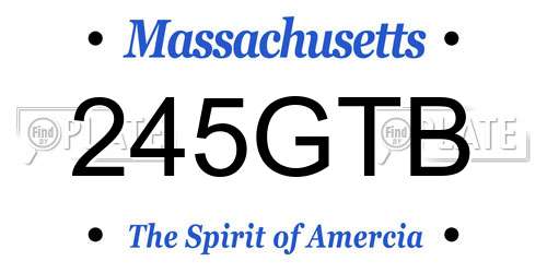 245GTB Massachusetts License Plate