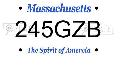 245GZB Massachusetts License Plate