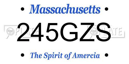 245GZS Massachusetts License Plate