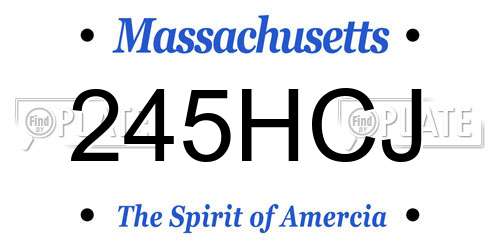 245HCJ Massachusetts License Plate