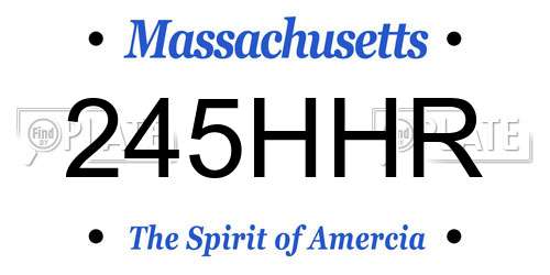 245HHR Massachusetts License Plate