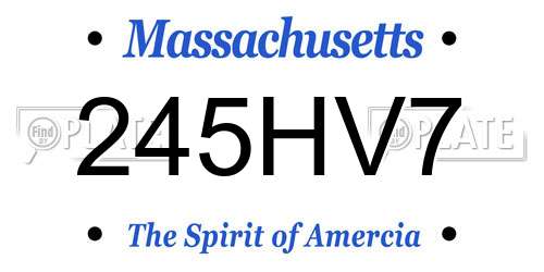 245HV7 Massachusetts License Plate