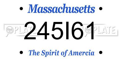 245I61 Massachusetts License Plate
