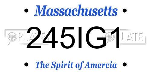 245IG1 Massachusetts License Plate