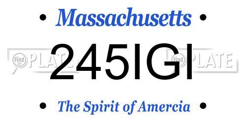 245IGI Massachusetts License Plate