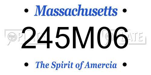 245M06 Massachusetts License Plate