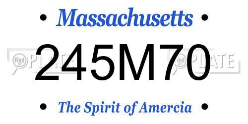 245M70 Massachusetts License Plate