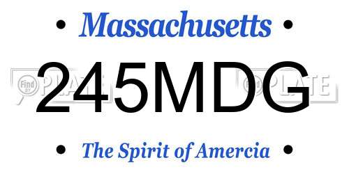 245MDG Massachusetts License Plate