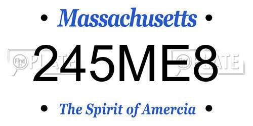 245ME8 Massachusetts License Plate