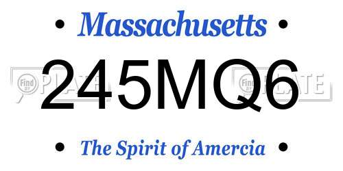 245MQ6 Massachusetts License Plate
