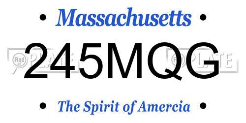 245MQG Massachusetts License Plate