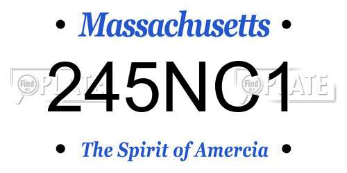 245NC1 Massachusetts License Plate