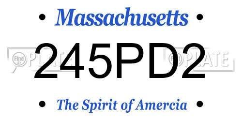 245PD2 Massachusetts License Plate