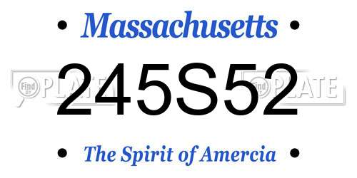 245S52 Massachusetts License Plate