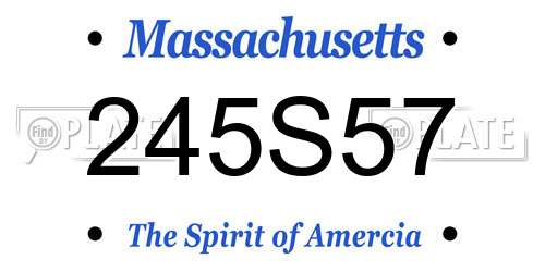 245S57 Massachusetts License Plate