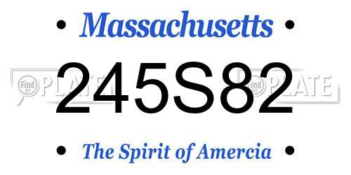 245S82 Massachusetts License Plate