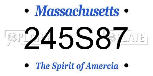 245S87 Massachusetts License Plate
