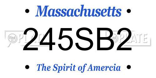 245SB2 Massachusetts License Plate