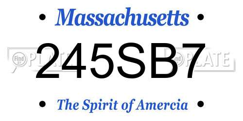 245SB7 Massachusetts License Plate