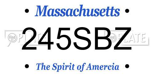 245SBZ Massachusetts License Plate