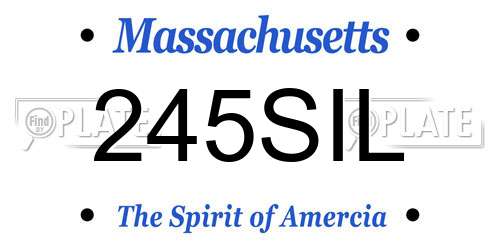 245SIL Massachusetts License Plate