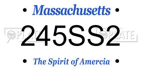 245SS2 Massachusetts License Plate
