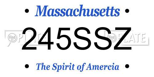 245SSZ Massachusetts License Plate