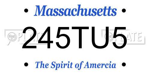 245TU5 Massachusetts License Plate