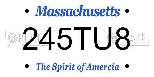 245TU8 Massachusetts License Plate