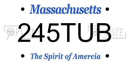 245TUB Massachusetts License Plate