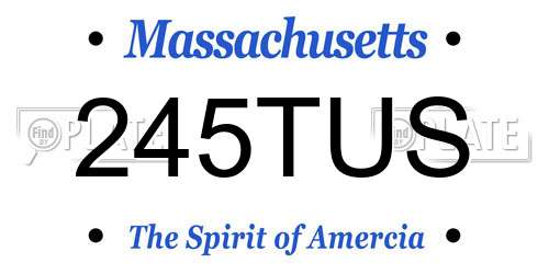 245TUS Massachusetts License Plate