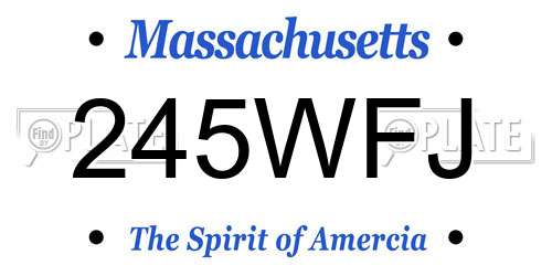 245WFJ Massachusetts License Plate