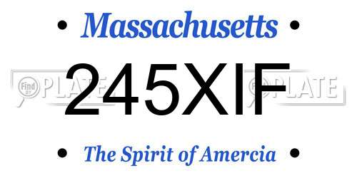 245XIF Massachusetts License Plate