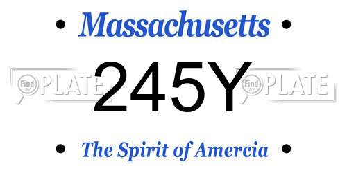 245Y Massachusetts License Plate