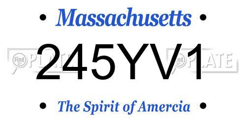 245YV1 Massachusetts License Plate