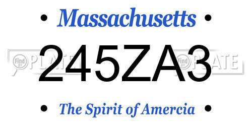 245ZA3 Massachusetts License Plate
