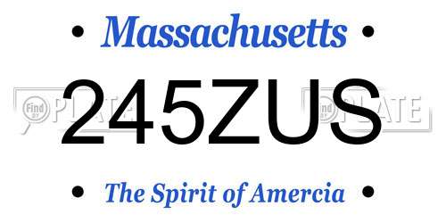 245ZUS Massachusetts License Plate