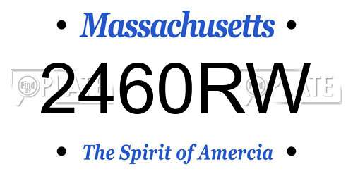 2460RW Massachusetts License Plate