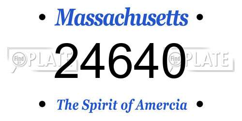 24640 Massachusetts License Plate