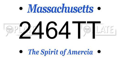 2464TT Massachusetts License Plate