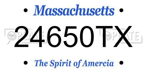24650TX Massachusetts License Plate