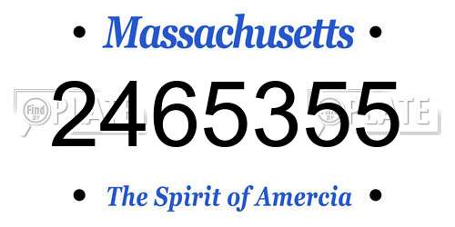 2465355 Massachusetts License Plate