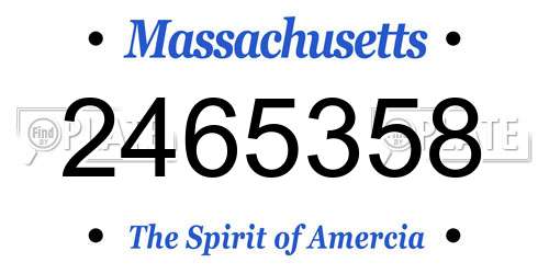 2465358 Massachusetts License Plate