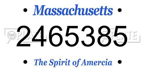 2465385 Massachusetts License Plate