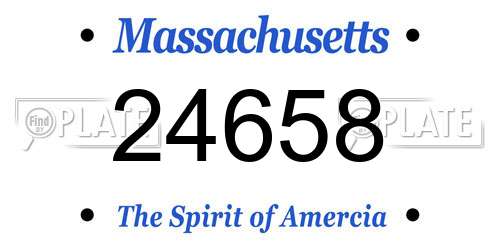 24658 Massachusetts License Plate