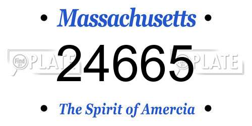 24665 Massachusetts License Plate